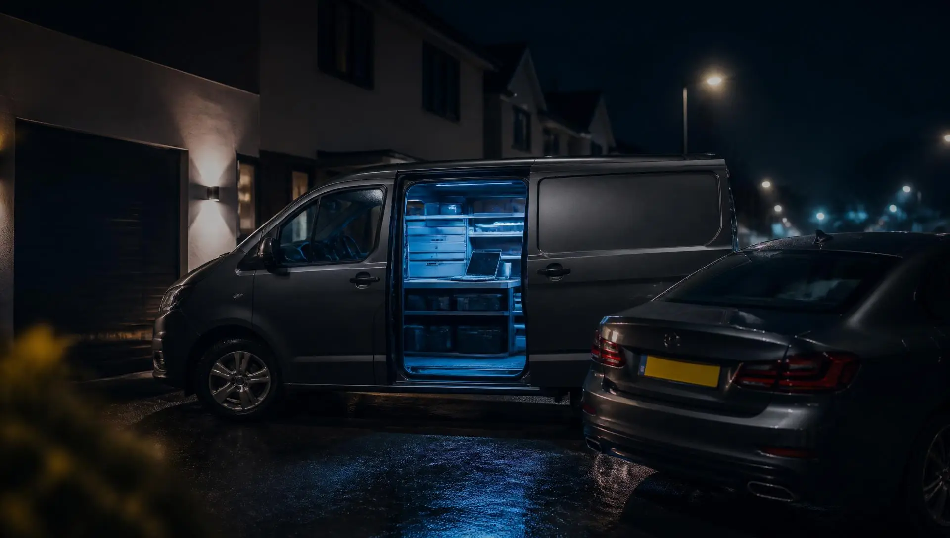 Our mobile workshop van, ready to fit on your drive