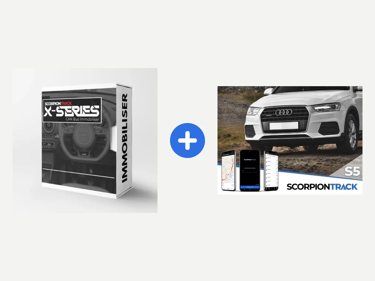 A Scorpion X-Series immobiliser and a ScorpionTrack S5 tracker